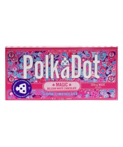 Pink Cheesecake PolkaDot Magic Mushroom Belgian White Chocolate 200mg Magic Per Piece