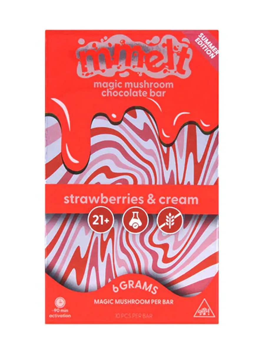 Strawberries & Cream Mmelt Magic Mushroom Chocolate Bar 6G